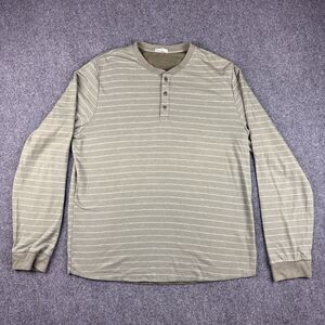 Marine Layer Shirt Mens XL Green Striped Henley Pullover Casual Comfort
